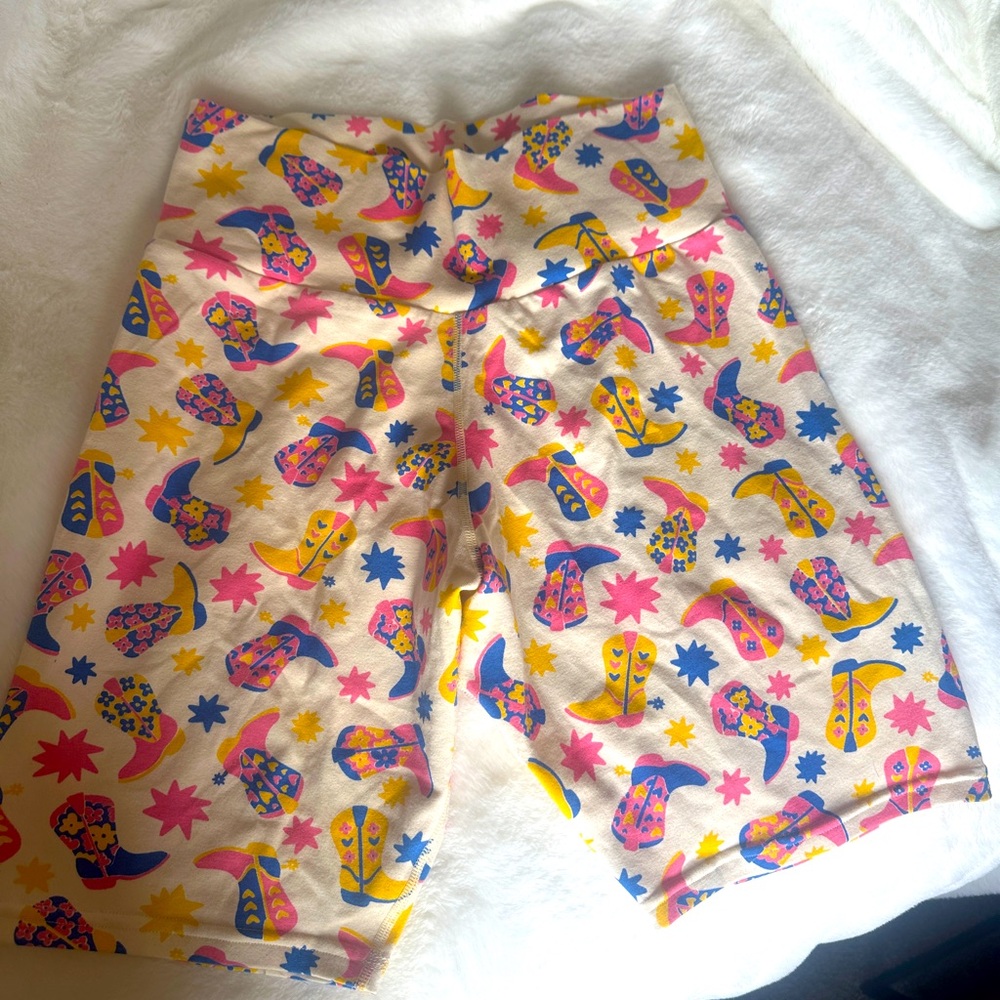 neon cowgirl biker shorts